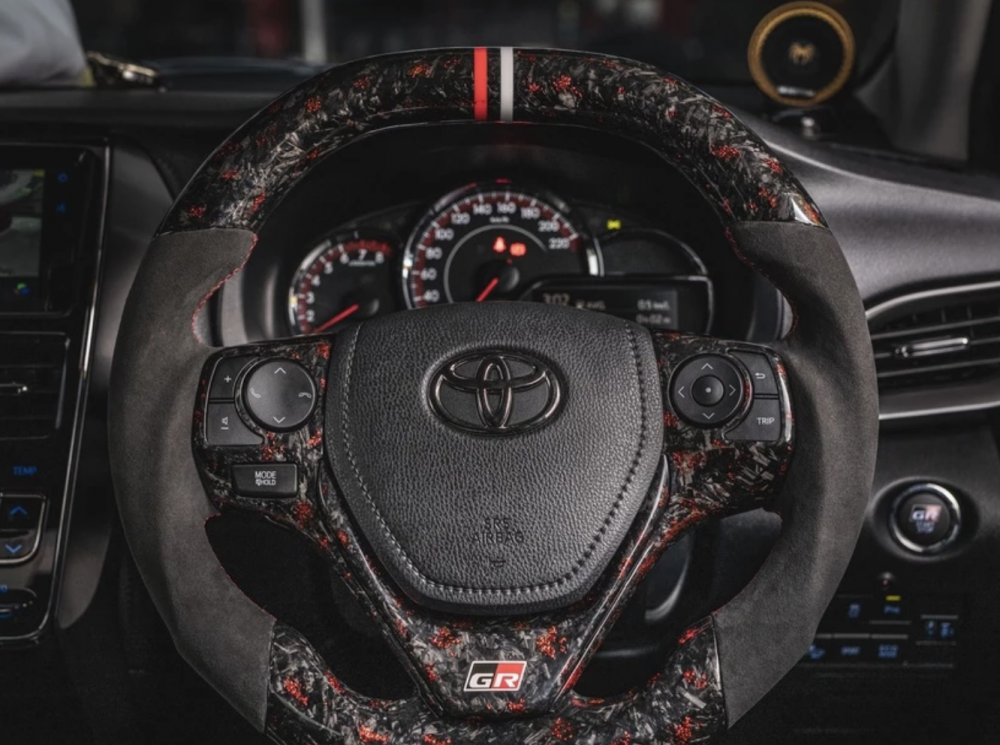 Toyota Yaris Vios NSP151 Infused Carbon Steering (Ready Stock & Custom)